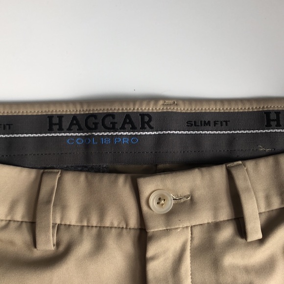 Used Haggar Slim Fit Cool 18 Pro Mens Golf Pants 32 x 30 - Picture 3 of 4
